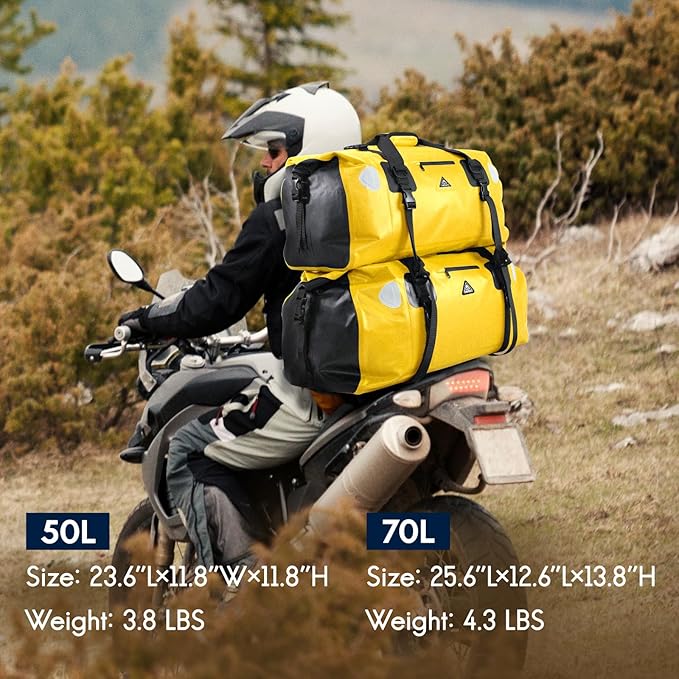 Haimont Waterproof Duffel Bag Roll-top Dry Duffel Bag with Quick-fixed Straps for Motorcycling, Rafting, Boating, SUP, Kayaking, Travel, 50L/70L
