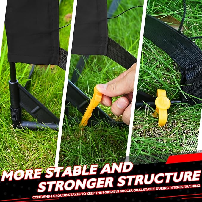 5×3 6x4 9x5 FT Portable Kids Soccer Goal for Backyard, Foldable Soccer Practice Net with Carrying Bag for Toddler Youth Adult Pop Up Soccer Training Equipment Indoor and Outdoor Sports Game