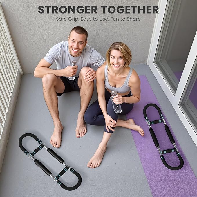 Twister Arm Trainer, 40-100lb Adjustable Chest Workout Equipment, Portable Chest Trainer for Men, Detachable Resistance Power Twister Bar for Home/Travel