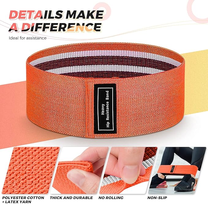 Renoj Resistance Bands, Yoga Starter Sets for Women and Men, 3 Set of Stretch Exercise Workout Bands for Booty Legs, Elastic Pilates Flexbands