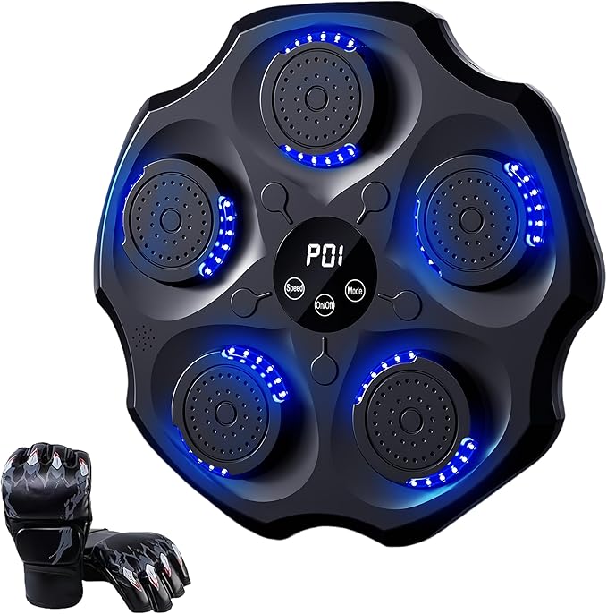 Music Boxing Machine, Smart Bluetooth Music Punching Machine with Gloves, Large Size Wall Mounted Electronic Boxing Target for Adults Kids, 9 Modes & 9 Speeds (Upgrade)