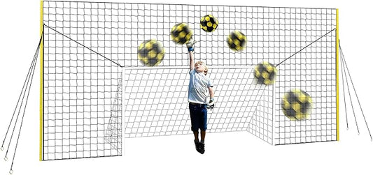 Soccer Goals & Soccer Backstop Net with Rebounder - All-in-One Backyard Net - Sports & Outdoors Soccer Goal for Volley, Passing, Solo Training