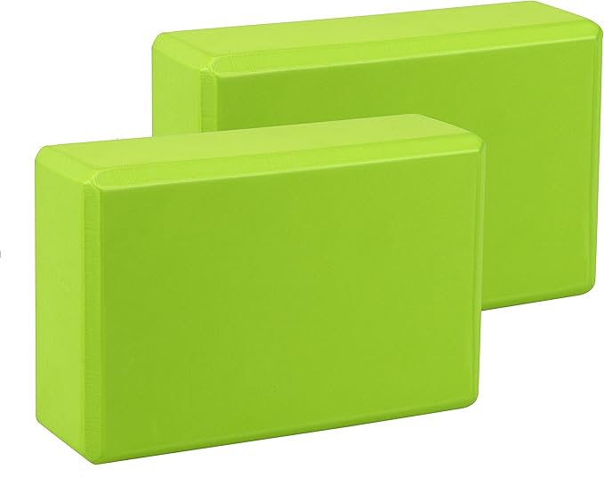EXERZ Yoga Blocks 2 pack, Gym Blocks, Exercise Workout Fitness Bricks, Pilates Stretch Handstand Non-Slip