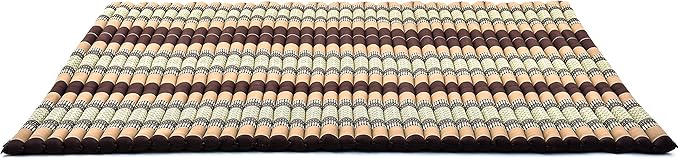 Leewadee - Foldable Floor Mattress - Japanese Roll Up Futon -Trifold Tatami Mat- Guest Floor Bed - Camping Mattress - Thai Massage Mat, Kapok Filled, 75 x 57 inches, Brown