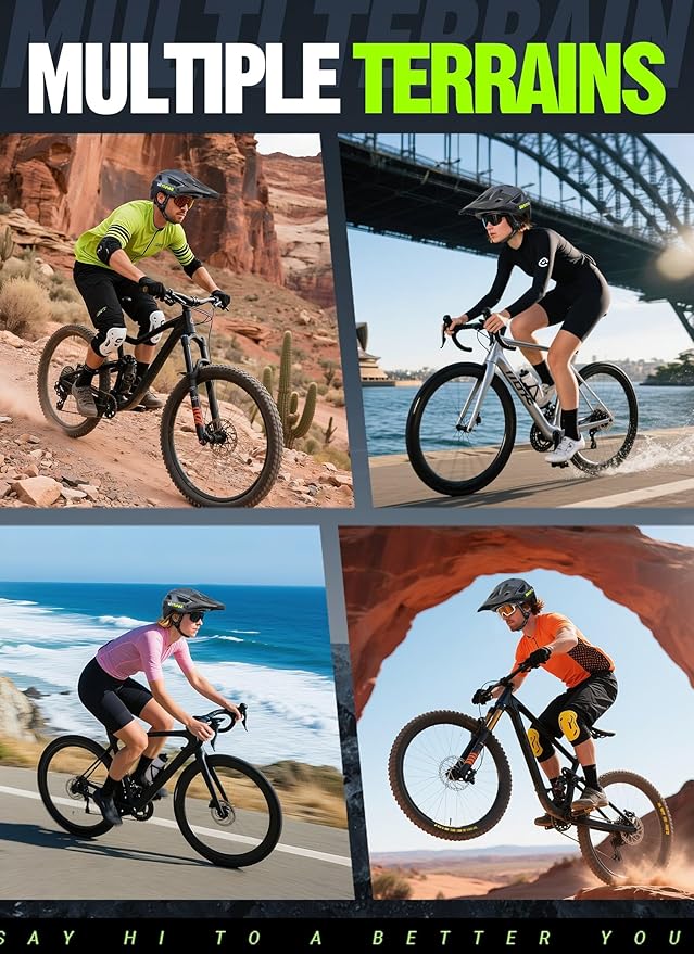 Mountain Bike Helmet for Adults & Youth Lightweight Impact-Resistant with Adjustable Dial & Removable Visor Unisex Helmet for Mountain Biking Bicycle Clcying