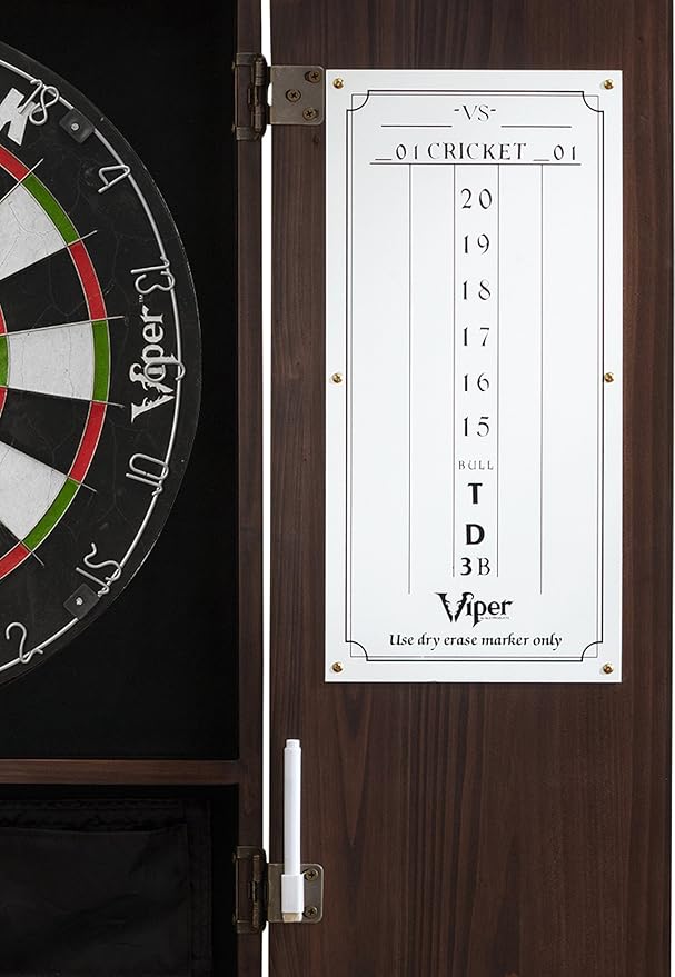 Viper by GLD Products Metropolitan Solid Wood Cabinet & Sisal/Bristle Dartboard Play-Ready Bundle