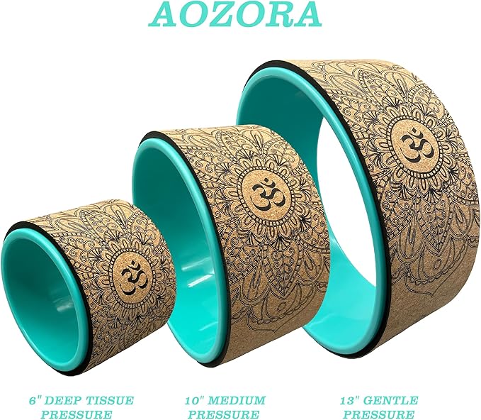 Aozora Yoga Wheel 13" with Most Detailed Book Step by Step Guide on How to Do 30+ Poses,! Perfect for Stretching and Improving Backbends