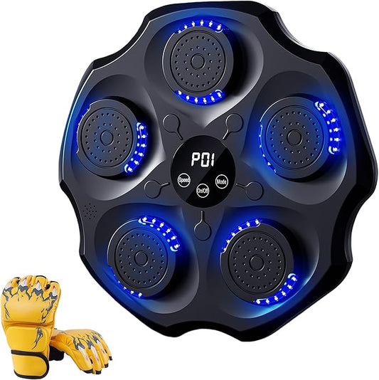 Music Boxing Machine, Smart Bluetooth Music Punching Machine with Gloves, Large Size Wall Mounted Electronic Boxing Target for Adults Kids, 9 Modes & 9 Speeds (Upgrade)