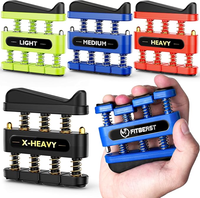 FitBeast Finger Strengthener, Finger Exerciser, Hand Exerciser for Improve Dexterity and Strength in Fingers, Hands, Forearms–Grip Strength Trainer for Musicians, Climbers