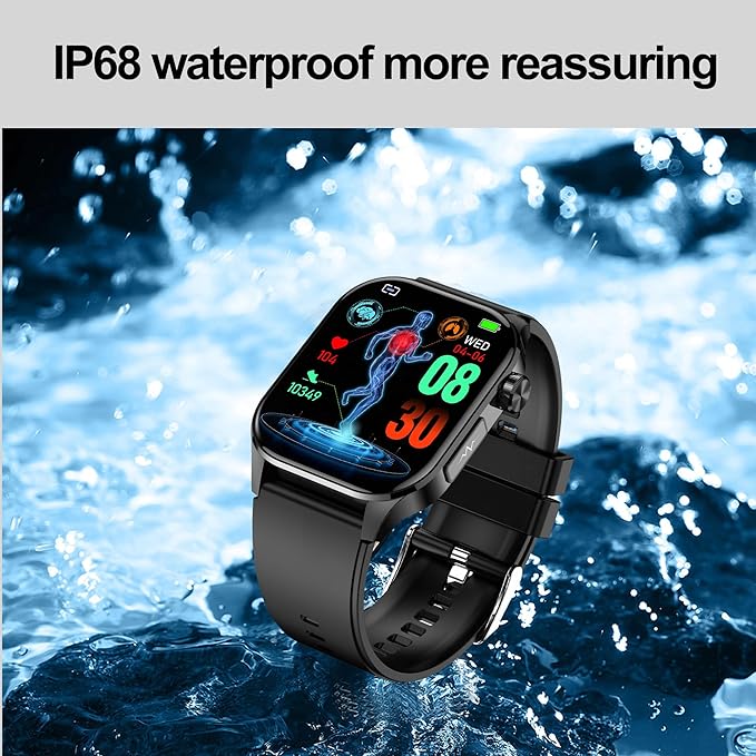 Smart Watch for Men Women, 2.04" AMOLED Color Screen, 24/7 Heart Rate, Blood Oxygen, Blood Pressure, Sleep and Stress Health Monitor, Blood and Body Composition Insights, 150 Sports Modes (Red)