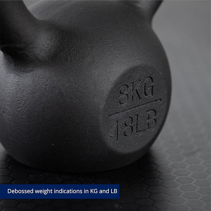 Titan Fitness Cast Iron Kettlebell, Single Piece Casting, KG and LB Markings, Full Body Workout