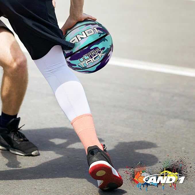 AND1 Ultra Grip Basketball: Official Regulation Size 7 (29.5 inches) Rubber- Deep Channel Construction Streetball, Made for Indoor Outdoor Basketball Games