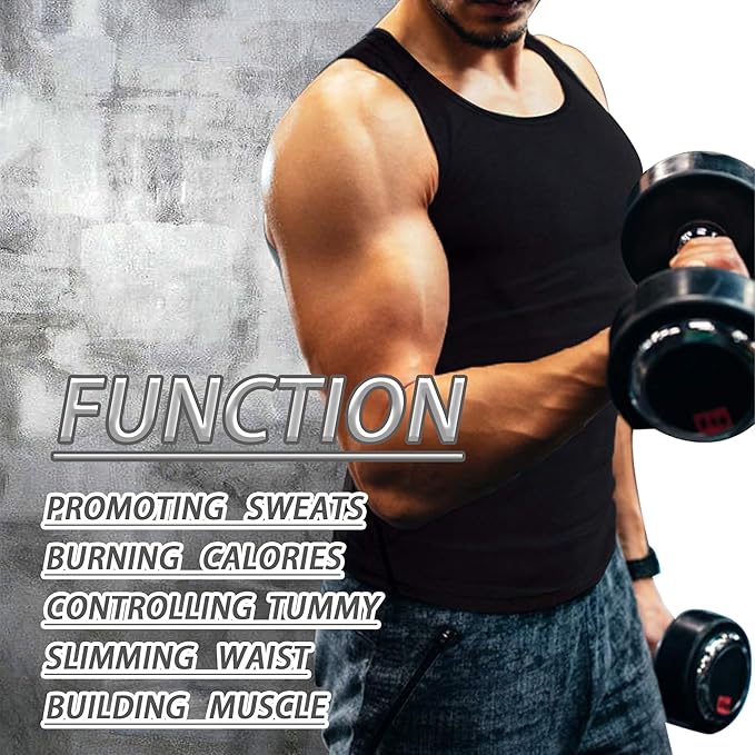 Sauna Sweat Suits Shirt Vest Waist Trainer for Men Compression Workout Shapewear Excersize Gym Clothes Working Out