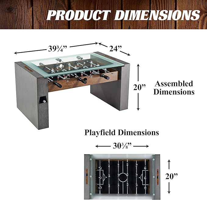 Barrington Foosball Multiple Styles Soccer Foosball Tables, Durable & Stylish Designs with Tabletop Sports Soccer Balls, Perfect for Family Game Rooms