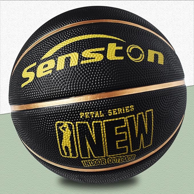Senston 27.5‘’/29.5'' Basketball Outdoor Indoor Rubber Basketball Ball for Kids/Adult Official Size 5/7 Basket Ball with Pump