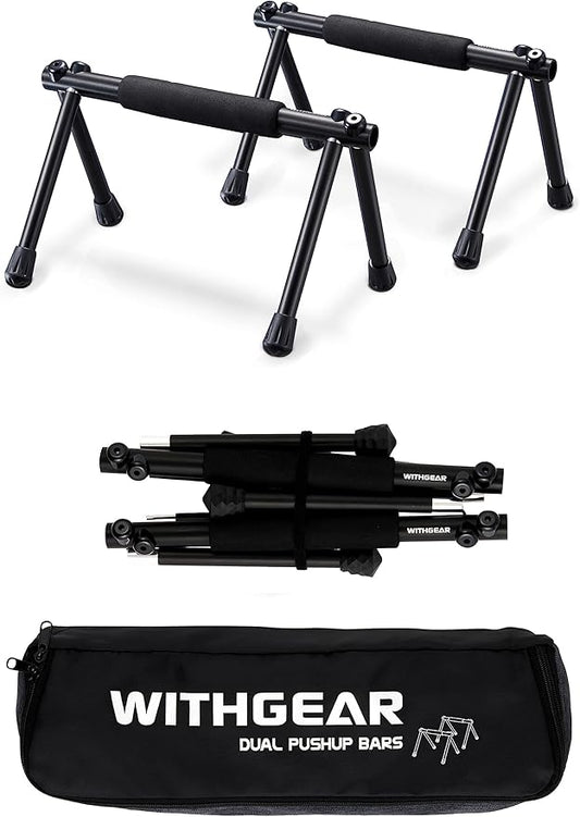 Push Up Bar – Folding Dip Bar for Home Workout, Lightweight & Portable Strength Training Equipment for Men & Women, Indoor & Outdoor Use (Hawk)