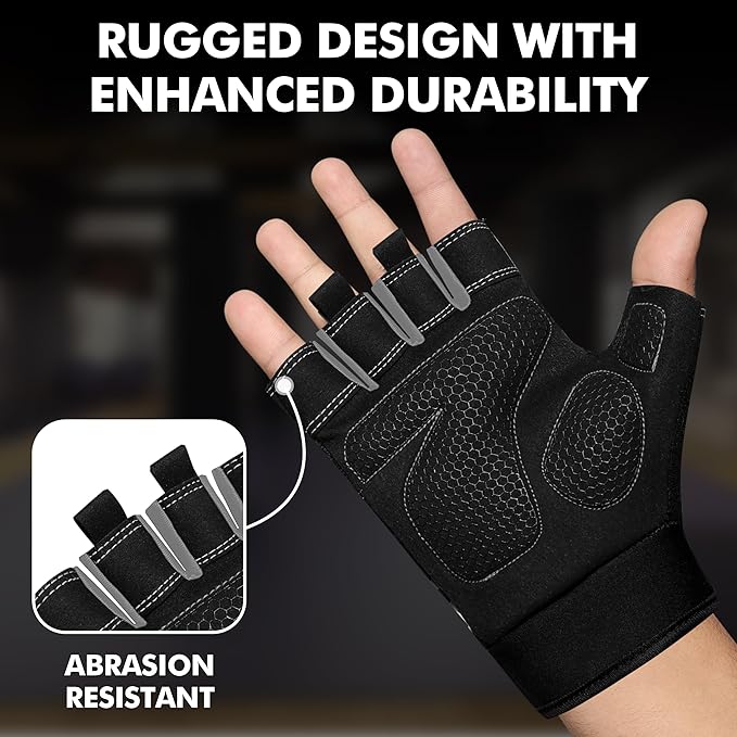 Gym Gloves for Weight Lifting,Workout Gloves with Full Palm Protection–Breathable Fitness Glove for Men & Women,Powerlifting,Pull Ups,Cycling,Gym Training