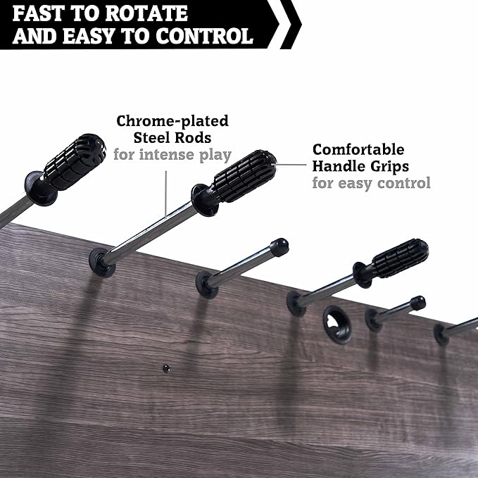 Hall of Games Foosball Tables Multiple Styles, Soccer with Durable & Stylish Designs with Tabletop Sports Soccer Balls, Perfect for Family Game Rooms