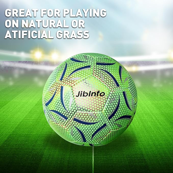 Light Up Soccer Ball Size 4, Glow in The Dark Soccer Ball Luminous Soccer Balls for Day&Night Games and Training Gifts for Men Youth and Adult Night Games