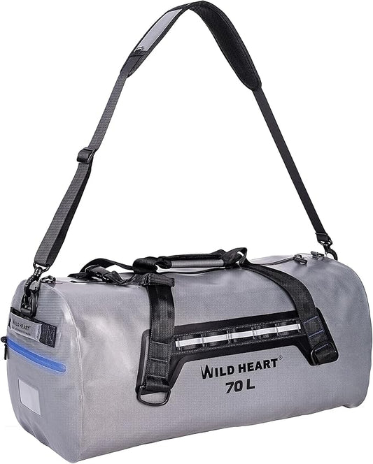 WILD HEART Waterproof Dry Duffel Bag Airtight TPU Dry Bag for Motorcycle, Kayaking, Rafting, Skiing, Travel, Hiking, Camping…