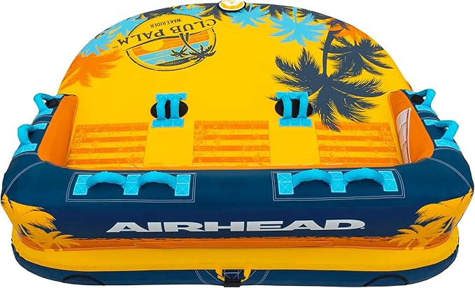Airhead Mable Inflatable Towable Tube, 1-4 Rider Models, Dual Tow Points, Full Nylon Cover, EVA Foam Pads, Patented Speed Valve, Boat Tubes and Towables