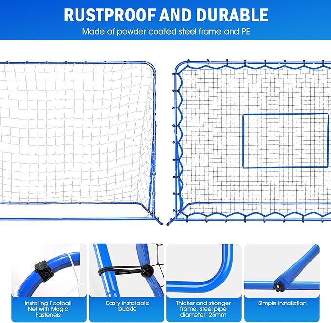Dual-Mode Soccer Goal Net & Soccer Rebounder Net,Premium Durability for Intense Shooting Training,Quick-Switch Angle Soccer Training for Control,Passing Practice,Soccer Gifts for Kids Teen Adult