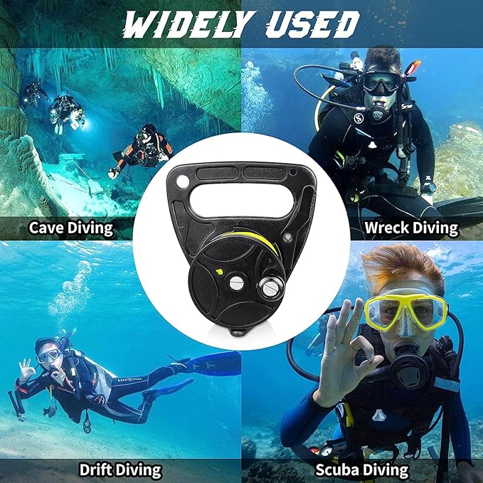 Compact 150ft Scuba Dive Reel Kayak Anchor with Thumb Stopper for Safety Underwater Diving Snorkeling