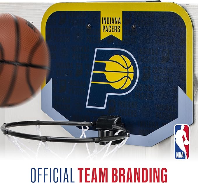 Franklin Sports NBA Team Over The Door Basketball Hoop - Kids Indoor Mini Basketball Hoop with Basketball - NBA Fan Shop Mini Hoop for Bedroom & Office