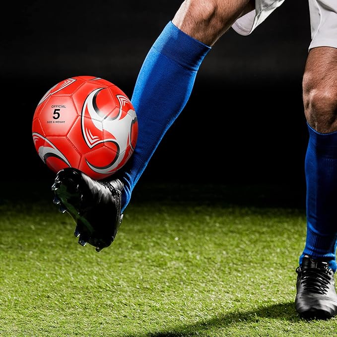 Wettarn 24 Pcs Soccer Ball Bulk with Pump and Net Bag Outside Machine Stitched Sport Soccer Balls for Practice Playing Game Training Gifts
