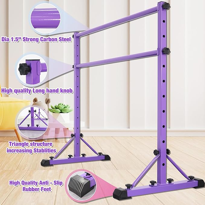 Adjustable Ballet Barre,Portable Dance bar,Fitness Equipment for Dance & Balance Excercise,Super Sturdy for Balance Workout,Weight Limit 250 LBS
