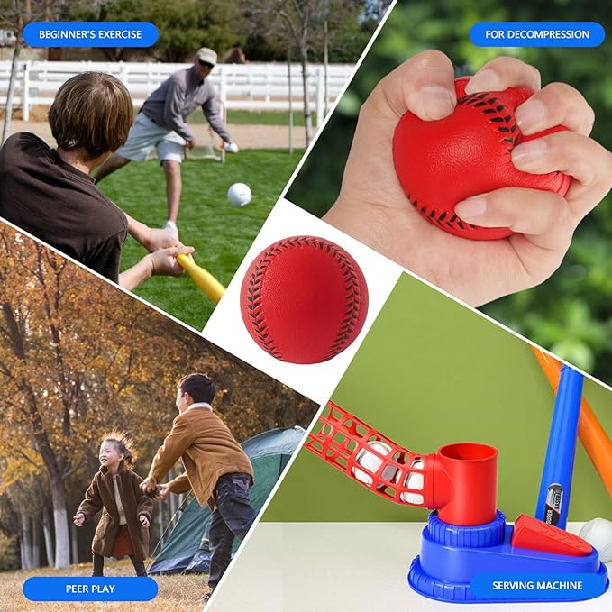 GKK Foam Baseballs 12 Pack Soft Baseballs for Youth Teenager Players Sports Foam Baseballs Training Balls for Hitting and Indoor or Outdoor Play