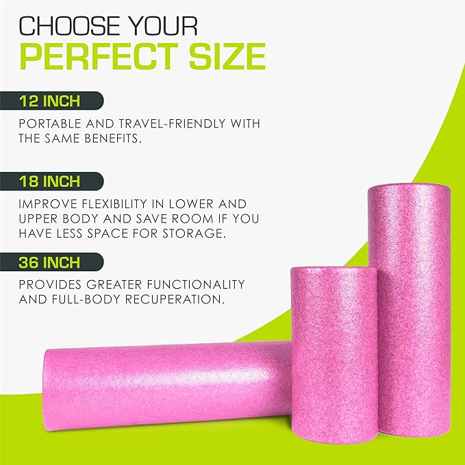 ProsourceFit High Density Foam Rollers 36 - inches Long,Firm Full Body Athletic Massage Tool for Back Stretching, Yoga, Pilates, Post Workout Muscle Recuperation