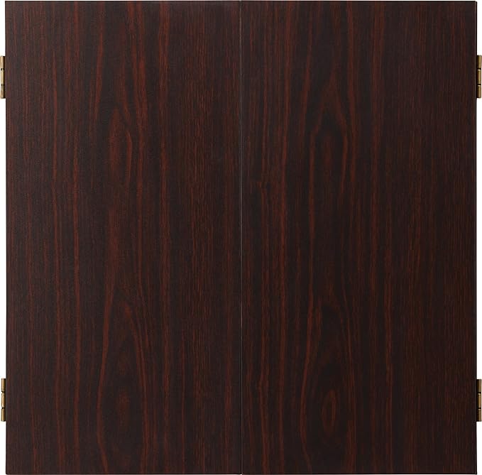 Viper Stadium Cabinet & Shot King Sisal/Bristle Dartboard Ready-to-Play Bundle with Two Sets of Steel-Tip Darts, Throw Line, and Dry Erase Scoreboards, Walnut Finish
