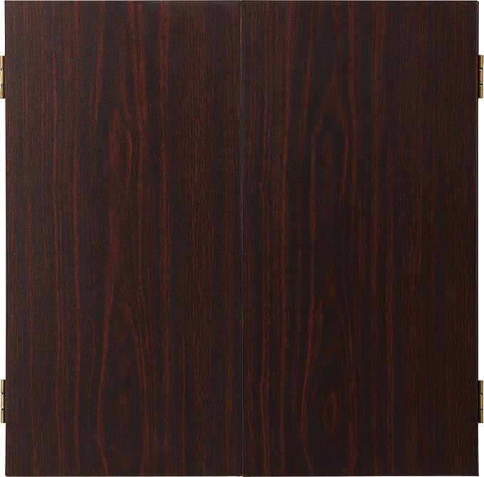 Viper Stadium Cabinet & Shot King Sisal/Bristle Dartboard Ready-to-Play Bundle with Two Sets of Steel-Tip Darts, Throw Line, and Dry Erase Scoreboards, Walnut Finish
