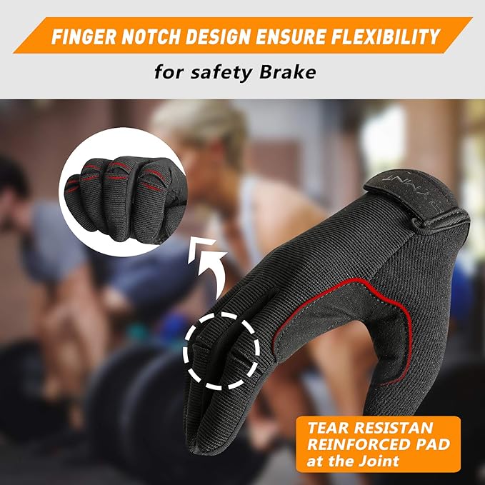 Full Fingers Workout Gloves for Women & Men - Gym Gloves with Extra Grip Foam Padding & Anti-Slip for Fitness, Training & Cycling