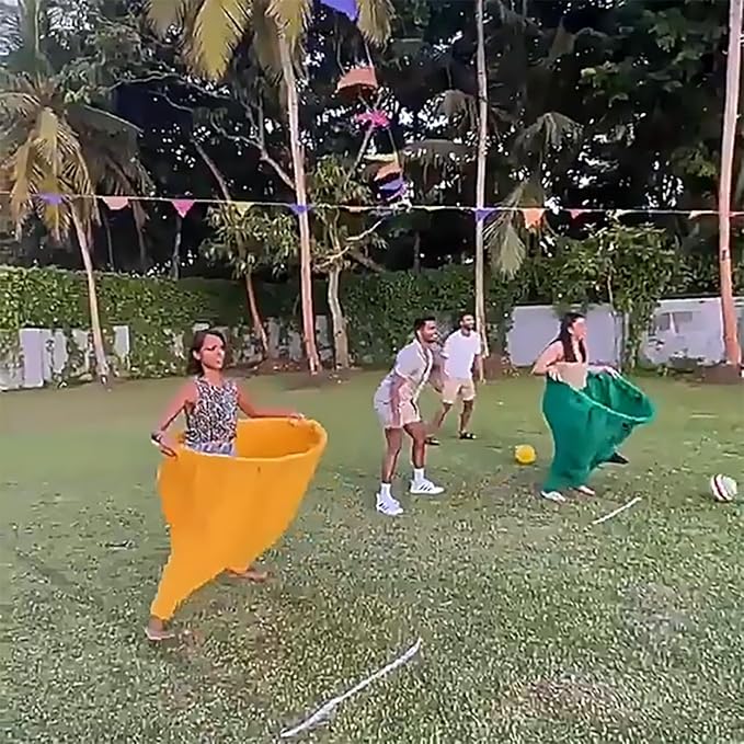 FunFling Granny Pants Yard Game - Oversized Outdoor Toss Game with 16 Throwing Balls for Adults & Kids, Giant Lawn Games for Backyard BBQ, Birthday Parties & Team Building Events