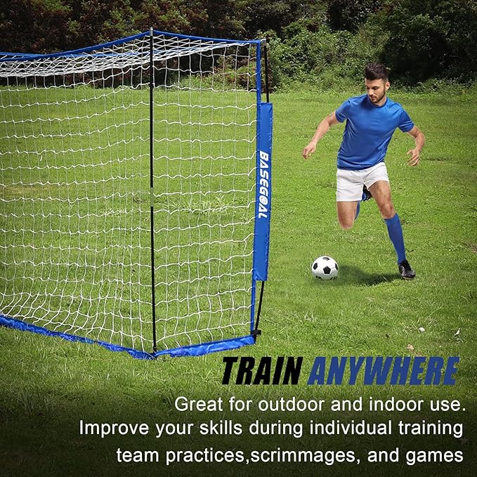 Soccer Goal,Soccer Net,Soccer Goals for Backyard,with Bow Frame,Collapsible Metal Base and Agility Ladder