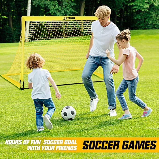 Soccer Goals, Soccer Net for Backyard, 2 Pack 4' x 3' Soccer Goal Training Equipment, Portable Soccer Nets with Soccer Ball and Ball Pump,Goal Net for Sports Training