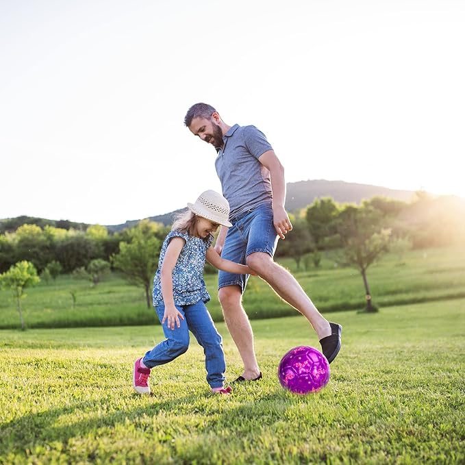 Kids Soccer Ball Size 2 Size 3 Size 4 Glitter Unicorn Dinosaur- For Toddlers Kids Age 1-3 3-8 8-12 - Sports & Outdoors Ball Inflatable with Pump - Gift for Girls Boys Children Youth School Birthday
