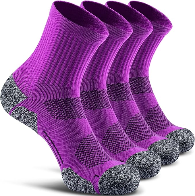 CWVLC Cushioned Compression Sport Quarter Socks for Men Women Youth