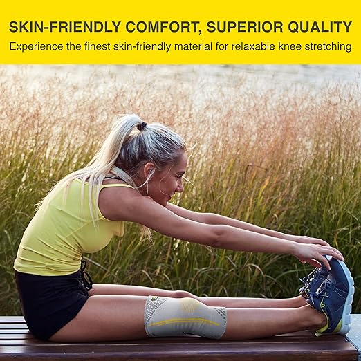 Bracoo Knee Compression Sleeves for Men and Women – Knee Support Brace for Running, Workout, Pain Relief, Meniscus Tear, Arthritis, Joint Recovery, Sports Injury, KE92