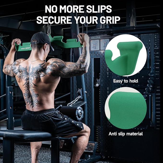 LAT Pull Down Bar with 6 Ergonomic Handles, Neutral Grip LAT Pulldown Attachments for Whole Back Training, Wide Grip LAT Pulldown Bars for Home Gym Cable