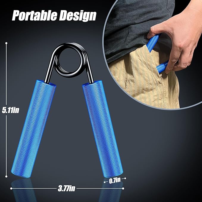 Grip Strength Trainer 6 Pack,50LB-300LB Metal Hand Grip Strengthener,Non-Slip Heavy-Duty Forearm Exerciser,Hand Gripper for Muscle Building and Hand Rehabilitation Exercising