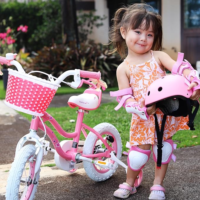 RoyalBaby Girls Bike EZ Bike Stargirl Training Free Balance to Pedal Easy Learning Bicycle, 12-20 Inch for Toddlers & Big Kids.