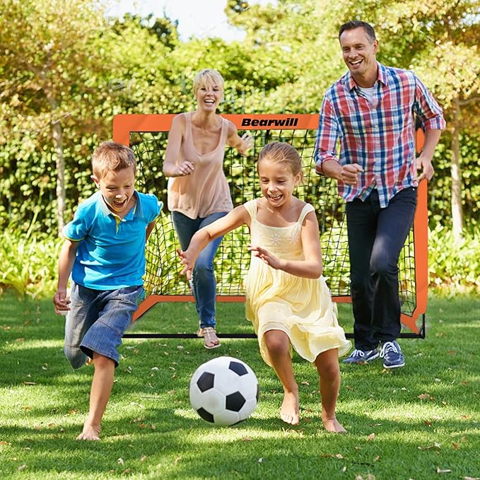 Soccer Goal, Kids Soccer Goals for Backyard Set of 2, 4x3ft Portable Soccer Goal Pop Up Soccer Net, Kids Soccer Net Training Equipment with Soccer Ball, Ladder, Cones, Targets