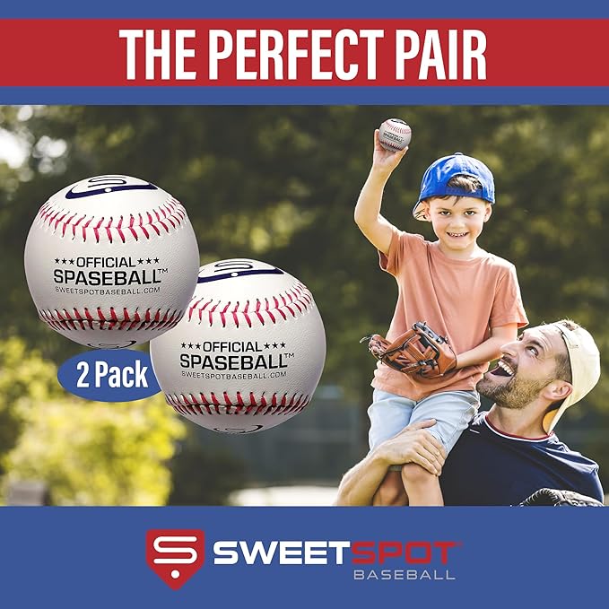 SweetSpot Plastic Baseball Spaseballs | Backyard Plastic Baseballs for Youth, Kids, Teens, and Adults