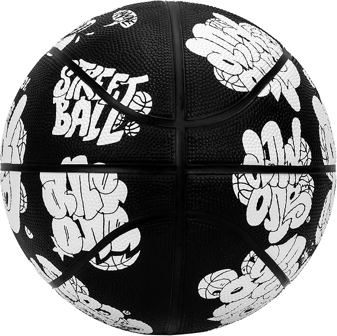 AND1 Toss Up Basketball : Youth Sized Rubber Streetball for Indoor and Outdoor Use, Deep Channel Construction and Durability, Includes 10” Pump