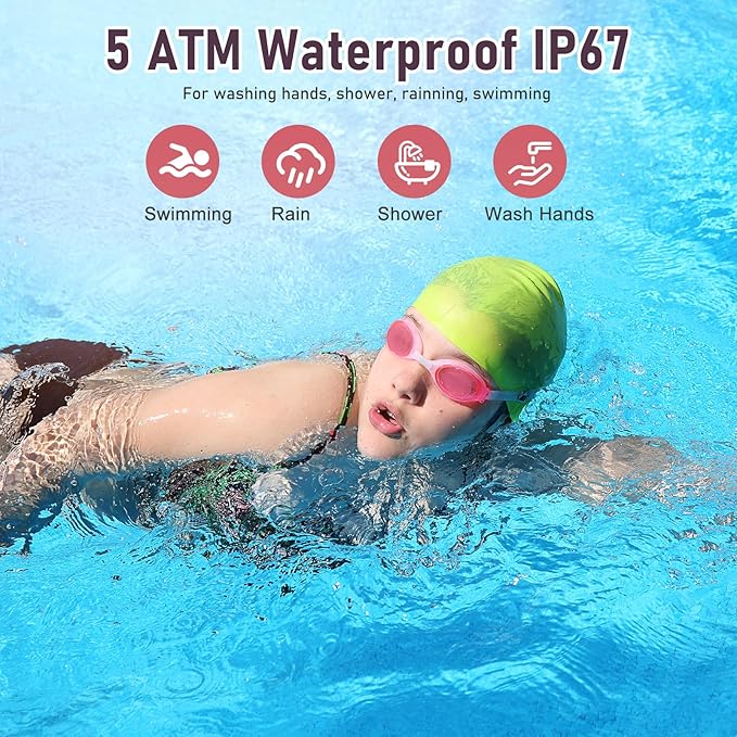 Fitness Tracker with Step Counter/Calories/Stopwatch, Activity Tracker, Health Tracker with Heart Rate Monitor, Sleep Tracker,1.47 Touch Color Screen, Pedometer Watch for Women Men