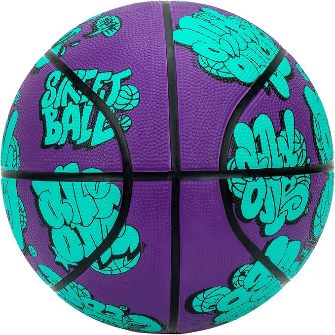 AND1 Toss Up Basketball : Youth Sized Rubber Streetball for Indoor and Outdoor Use, Deep Channel Construction and Durability, Includes 10” Pump