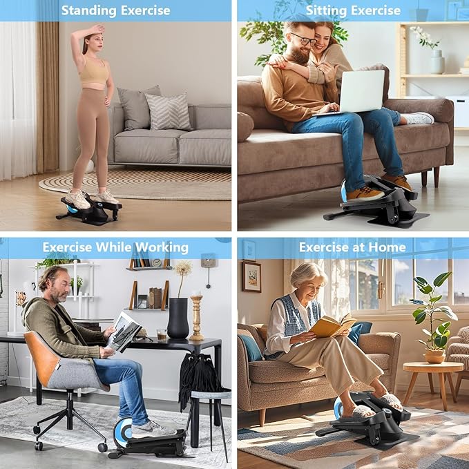 ANCHEER Under Desk Elliptical, Under Desk Bike Pedal Exerciser, Fully Assembled Leg Exerciser 2 in 1 Seated Standing Elliptical, Ultra-Quiet Mini Elliptical Machines for Home Office Use
